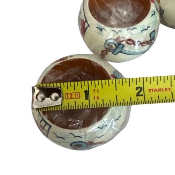 Vintage Unused Nautical Set of 4 Wooden Napkin Rings - Picture 5 of 10